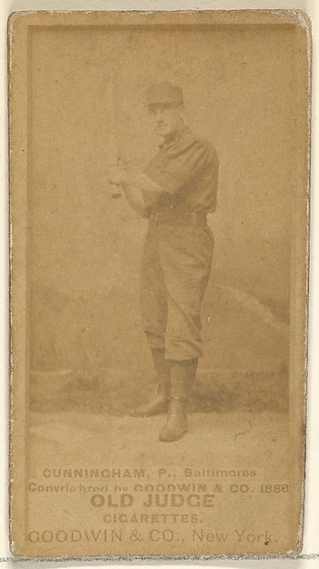 Goodwin & Company, Cunningham, Pitcher, Baltimore Orioles, from the Old Judge series (N172) for Old Judge Cigarettes