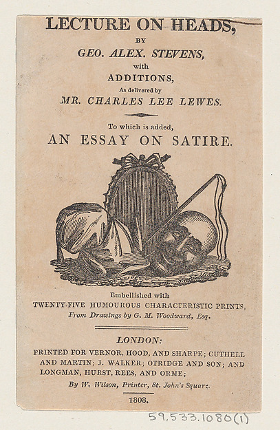 Thomas Rowlandson, Title page, from "A Lecture on Heads" by George Alexander Stevens