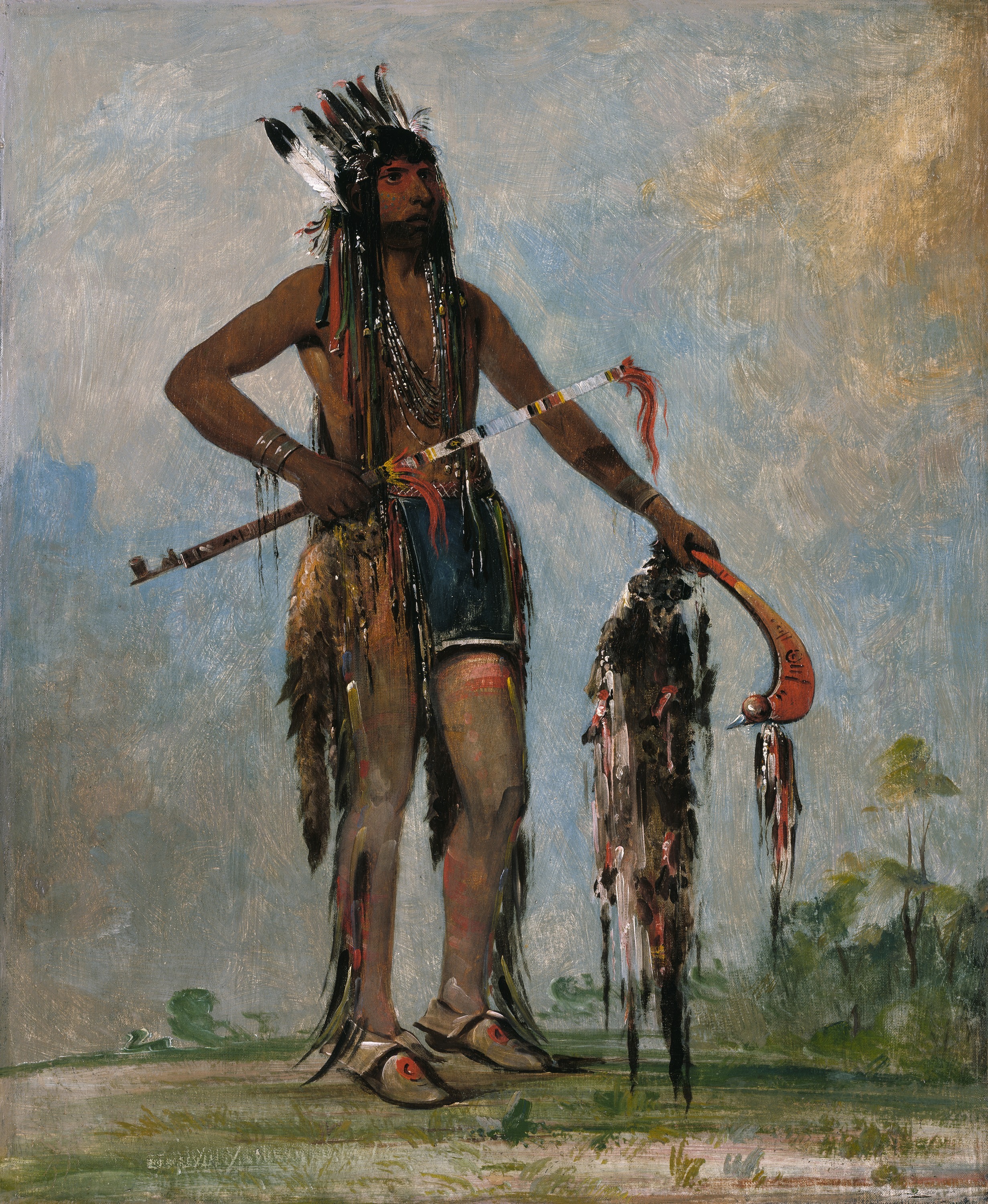 George Catlin, Ka-bés-hunk, He Who Travels Everywhere, a Warrior