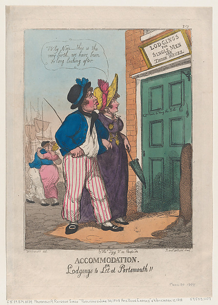 Thomas Rowlandson, Accommodation, or Lodgings to Let at Portsmouth!!