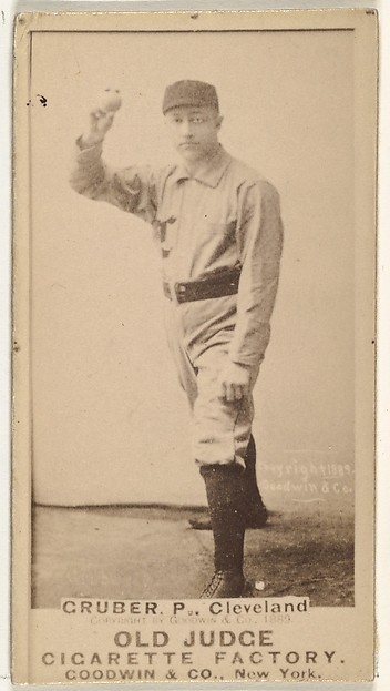 Goodwin & Company, Henry Gruber, Pitcher, Cleveland, from the Old Judge series (N172) for Old Judge Cigarettes
