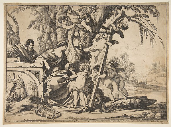 Laurent de La Hyre, Holy Family with Christ Child Stepping on Serpent