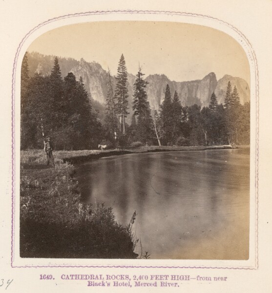 Thomas Houseworth, Cathedral Rocks, 2,400 feet high - from near Black's Hotel, Merced River