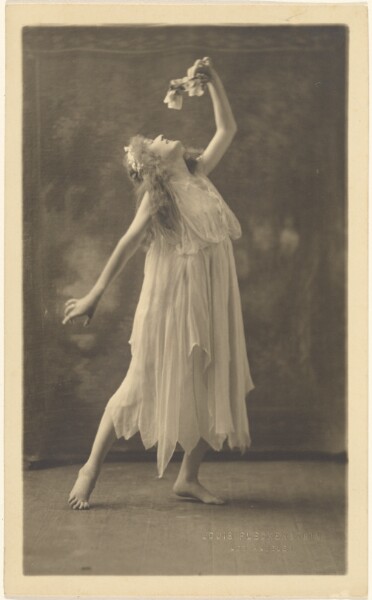Louis Fleckenstein, [Female Dancer with Flower Before Tapestry]