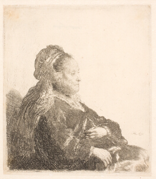 Rembrandt van Rijn, Rembrandts moder, siddende