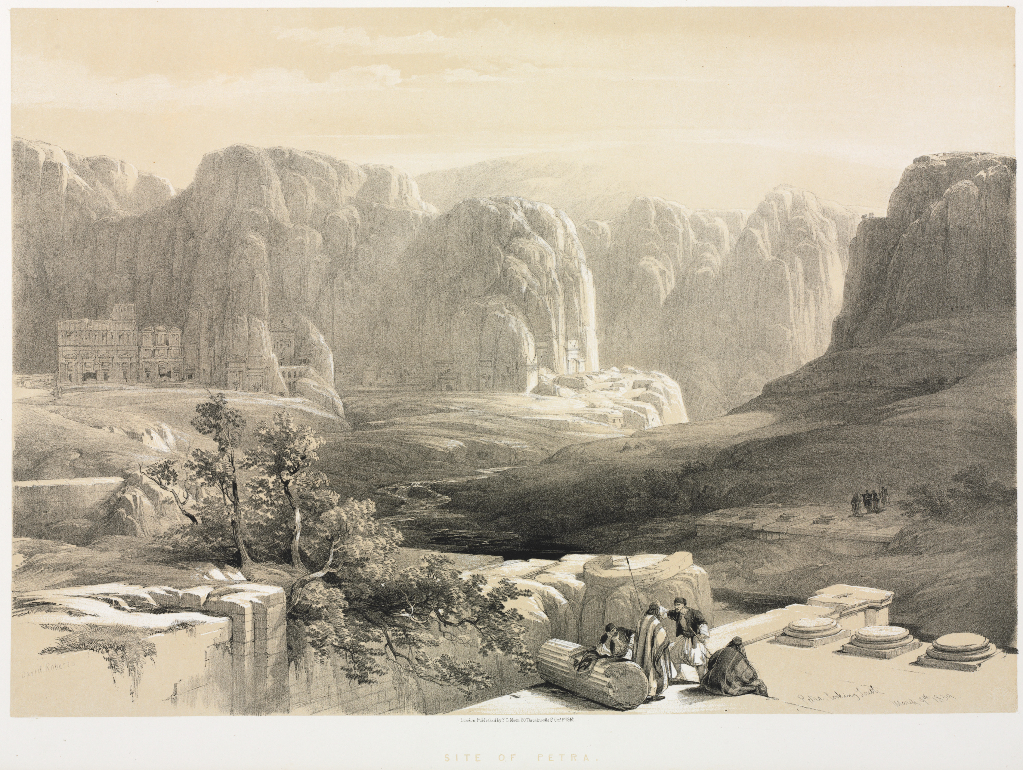 Louis Haghe, The Holy Land, Syria, Idumea, Arabia, Egypt & Nubia (Vol. III): Petra, Looking South