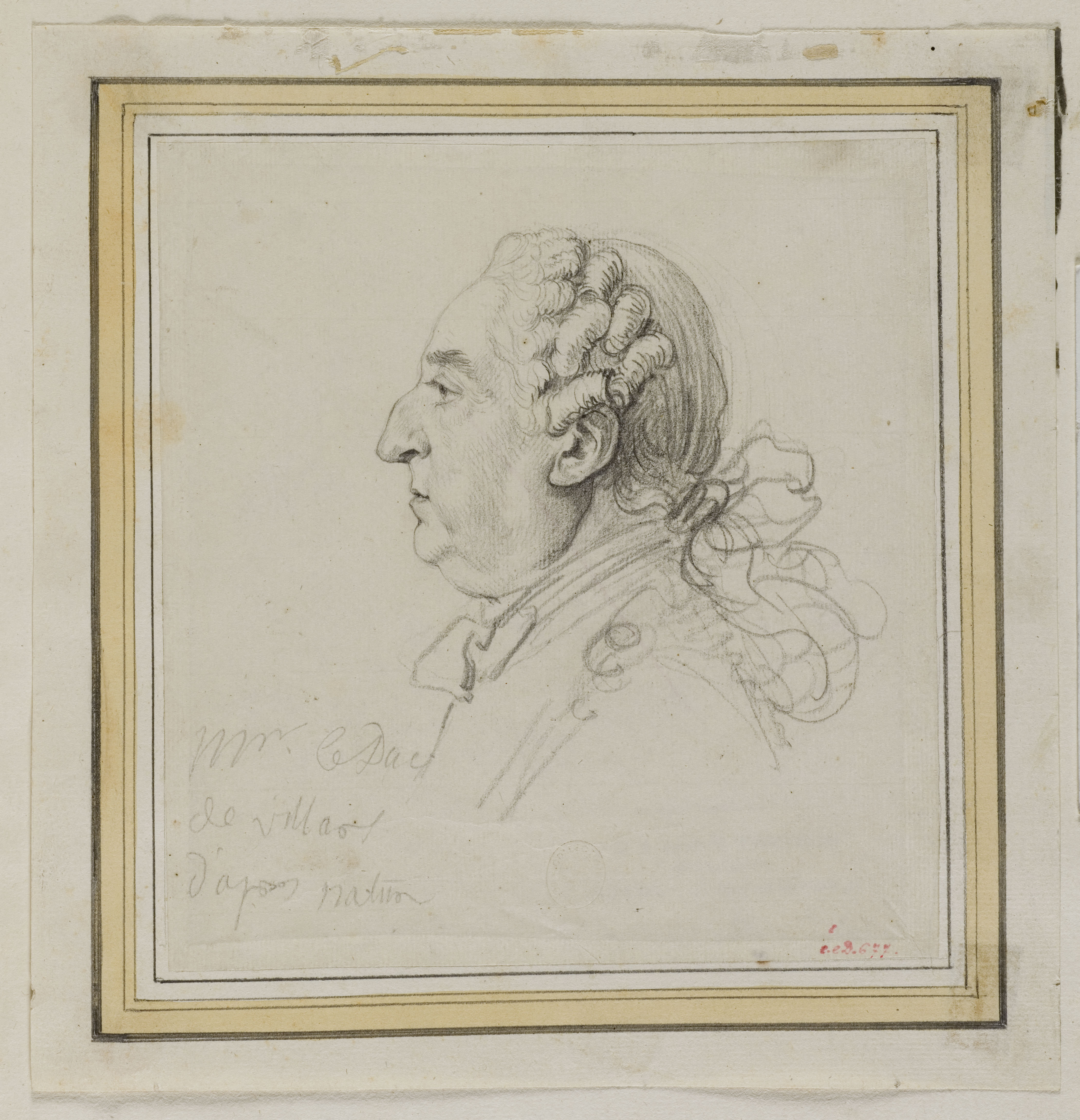 Pierre Simon Benjamin Duvivier, Portrait du Duc de Villars, profil à gauche