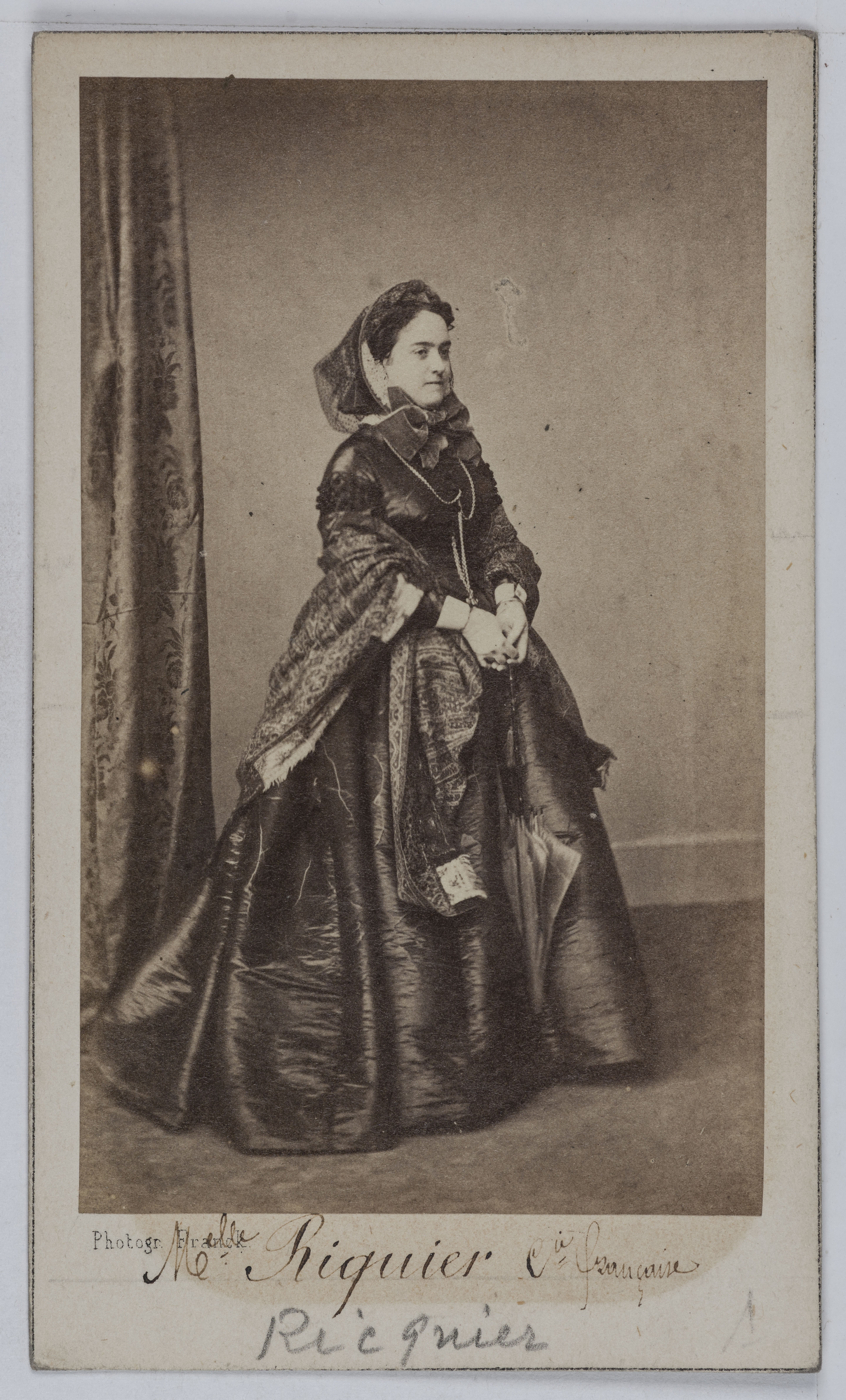 Franck, Portrait de Marie Edile Riquier (1832-1911), actrice au Théâtre du Gymnase en 1850 et à la Comédie Française entre 1856 et 1884.