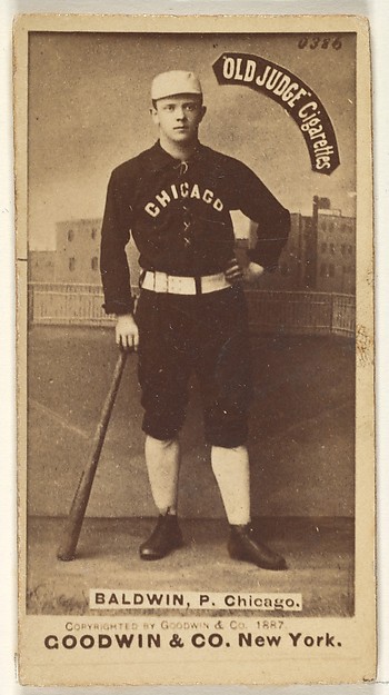 Goodwin & Company, Baldwin, Pitcher, Chicago, from the Old Judge series (N172) for Old Judge Cigarettes
