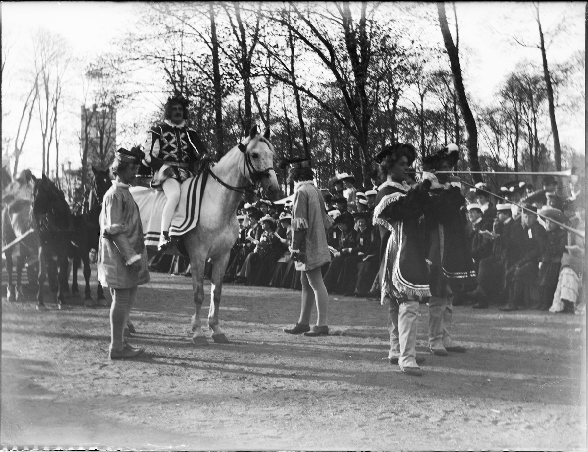 Okänd,, Riders with Horses and Men Blowing in Horns, Carolina Park, Uppsala