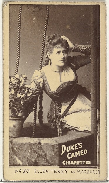 W. Duke, Sons & Co., Card Number 30, Ellen Terey as Margaret, from the Actors and Actresses series (N145-4) issued by Duke Sons & Co. to promote Cameo Cigarettes