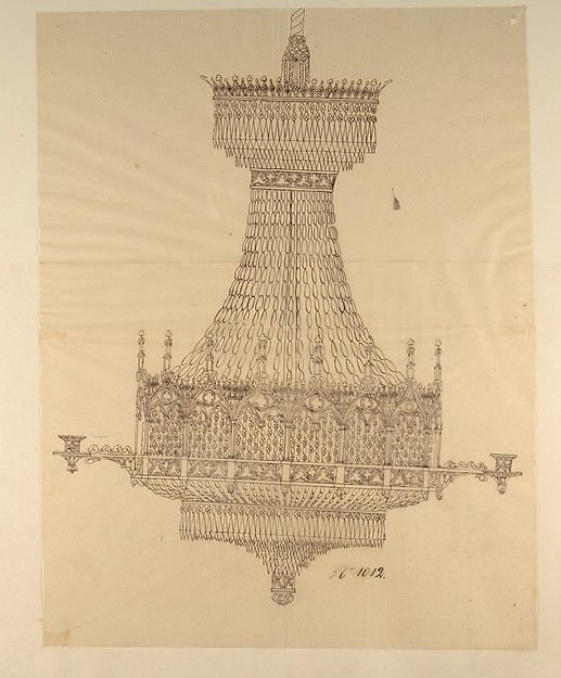 Anonymous, French, 19th century, Design for a Crystal Chandelier