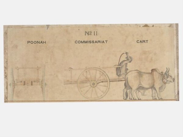 Unknown, One of twenty-one drawings of various types of indigenous conveyance in Poona showing side view and section.