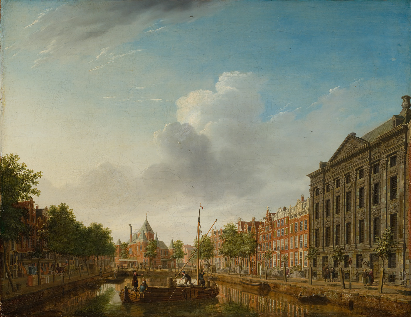 Isaac Ouwater, De Kloveniersburgwal met uitzicht op de St. Anthoniswaag