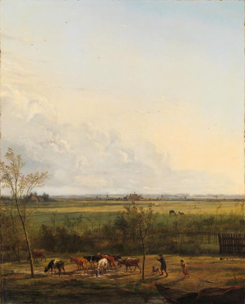 Pieter Gerardus van Os, Distant View of the Meadows at ’s-Graveland