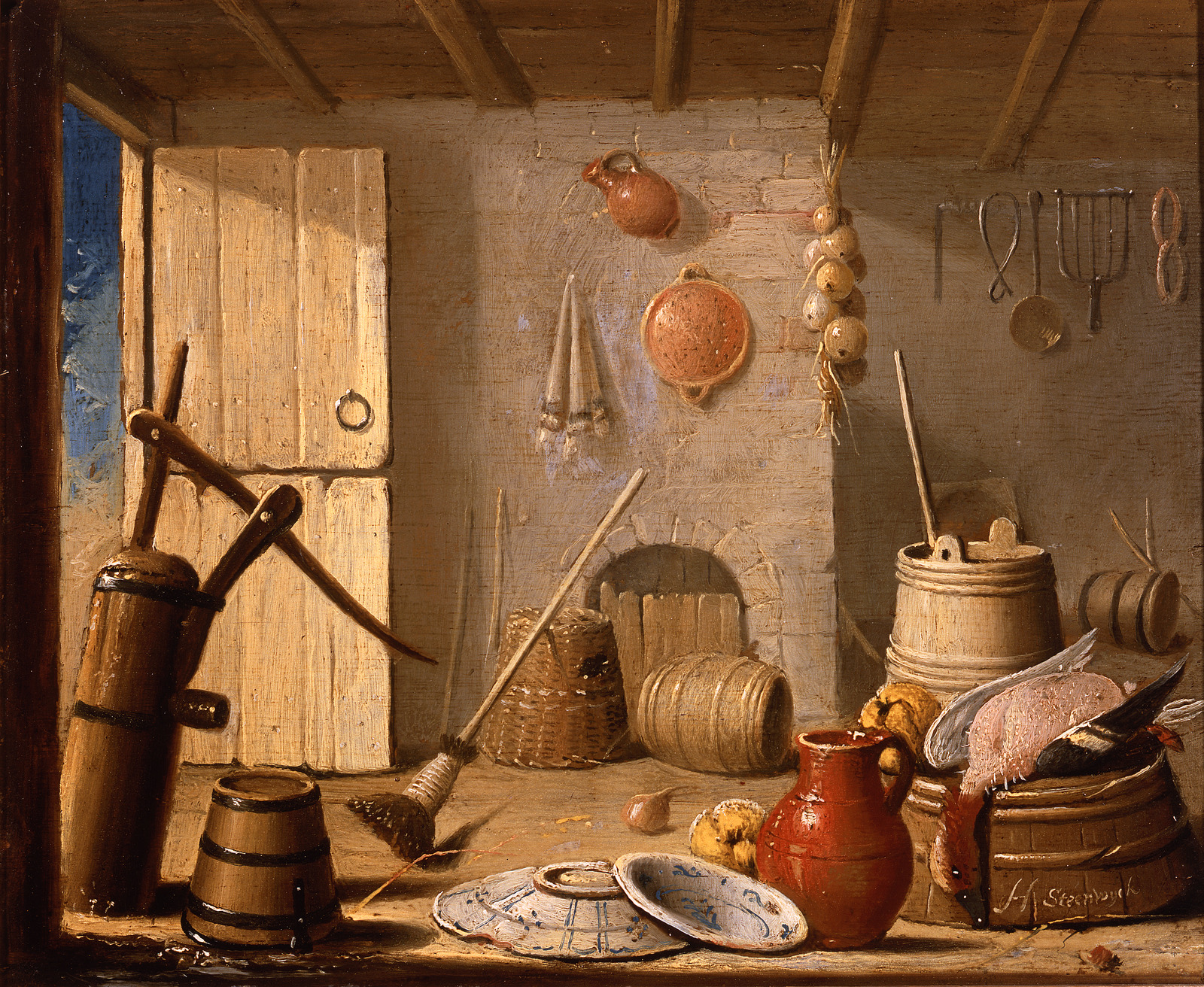Hendrik van Steenwijk II, Interior with kitchen utensils