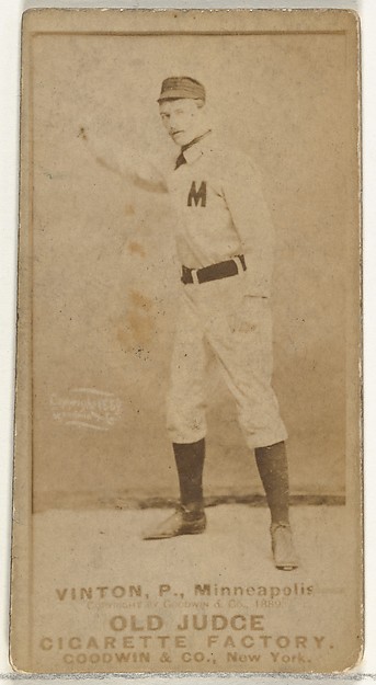Goodwin & Company, William Miller "Bill" Vinton, Pitcher, Minneapolis, from the Old Judge series (N172) for Old Judge Cigarettes