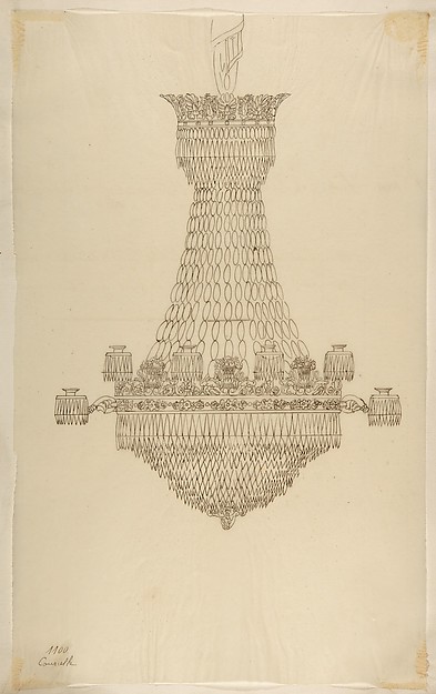 Anonymous, French, 19th century, Design for a Chandelier