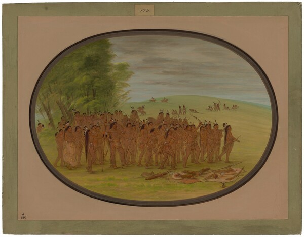 George Catlin, Game of the Arrow - Mandan