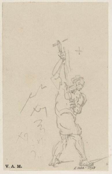 George Chinnery, A Chinese figure with an upraised hammer