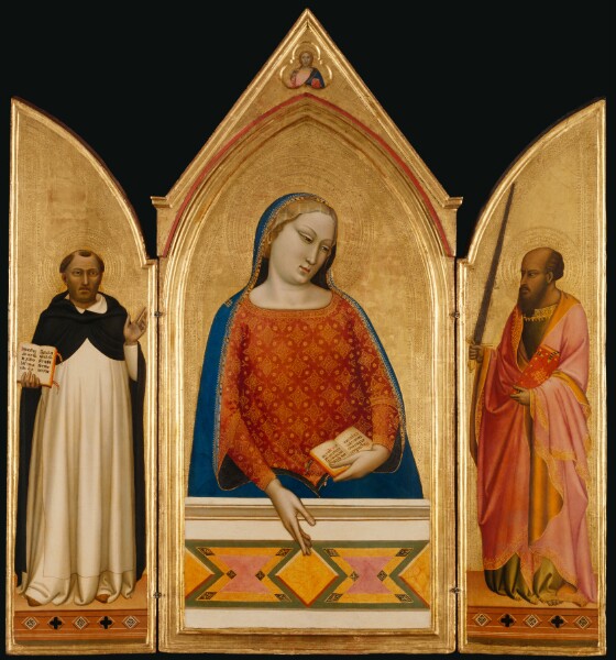 Bernardo Daddi, The Virgin Mary with Saints Thomas Aquinas and Paul