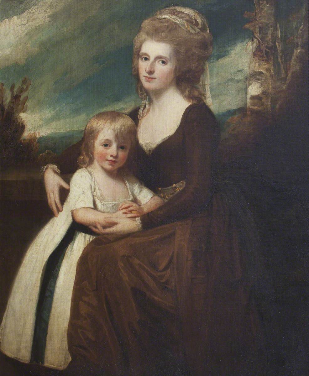 George Romney, Frances Bankes, Lady Brownlow (1756 – 1847) with her Son the Hon. John Cust, later 1st Earl Brownlow, GCH, FRS, MP (1779-1853)