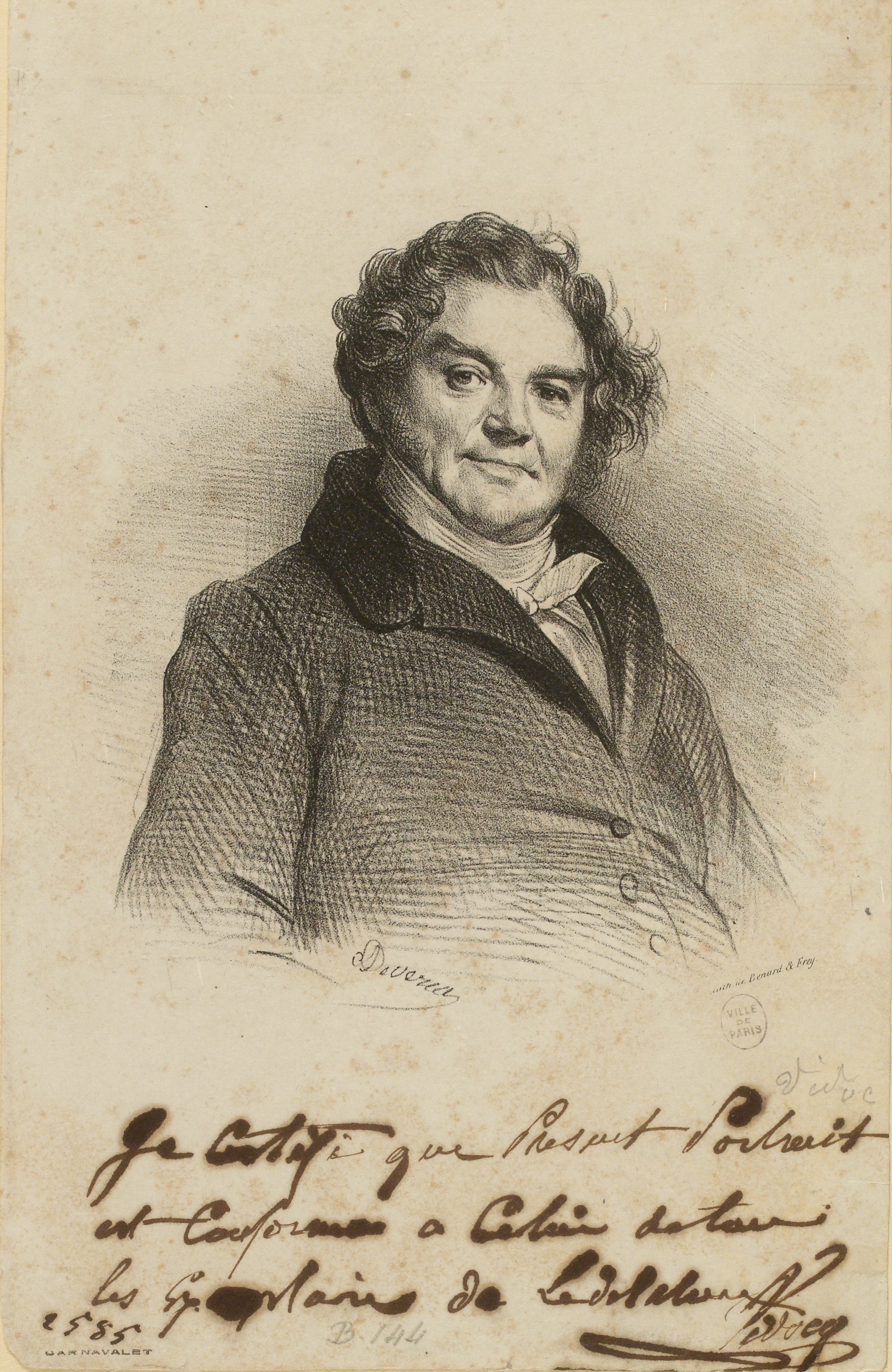 Achille Devéria, Portrait d'Eugène Vidocq (1775-1857), aventurier et chef de la police de sûreté.