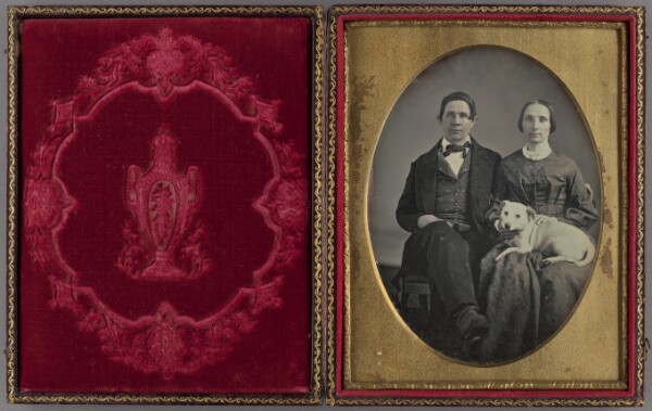 Unknown, [Portrait of a Seated Couple With Dog]