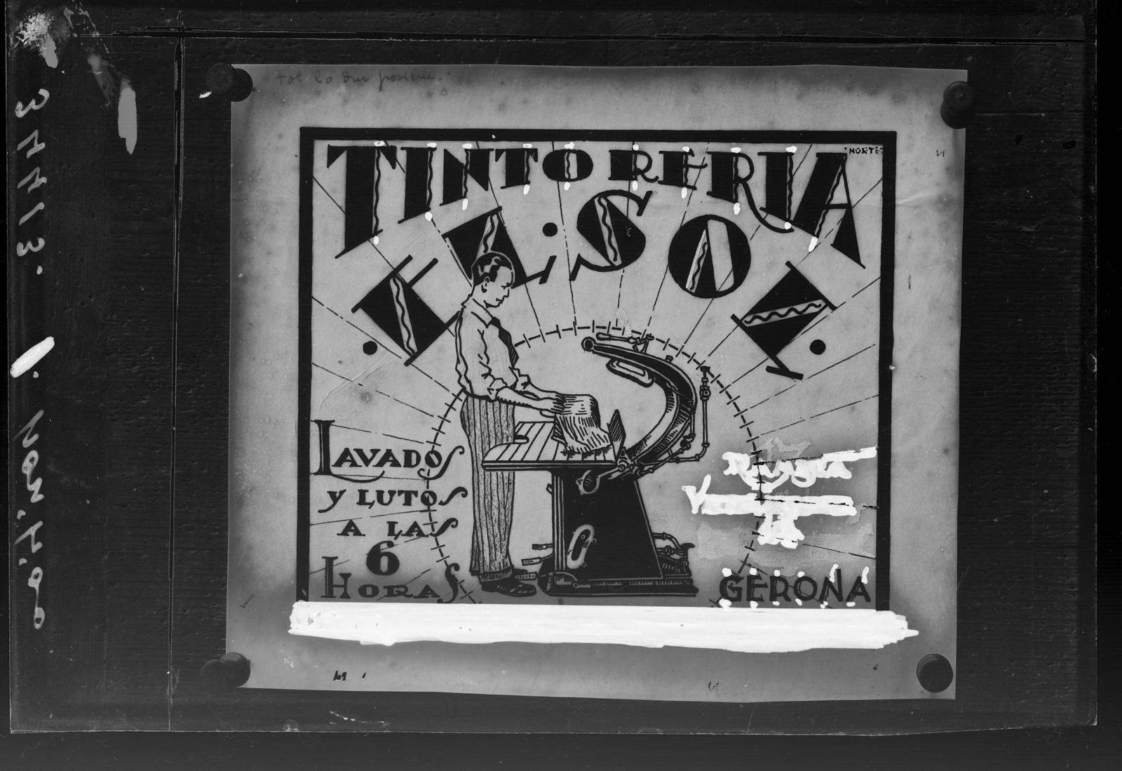 Desconegut, [Cartell publicitari de la tintoreria el Sol]