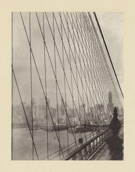 Hoppé, Emil Otto, Manhattan through the Girders of the Brooklyn Bridge
