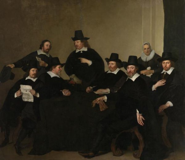 Jacob Adriaensz Backer, Portrait of the Regents of the Nieuwezijds Institute for the Outdoor Relief of the Poor, Amsterdam, c. 1650