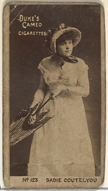 W. Duke, Sons & Co., Card Number 123, Sadie Cortelyou, from the Actors and Actresses series (N145-4) issued by Duke Sons & Co. to promote Cameo Cigarettes