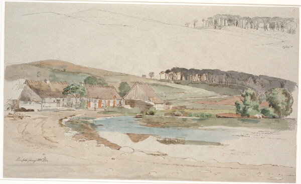 Johan Thomas Lundbye, Gadekæret i Brofelde. F.o. et gentaget studie af bakkens profil og skoven