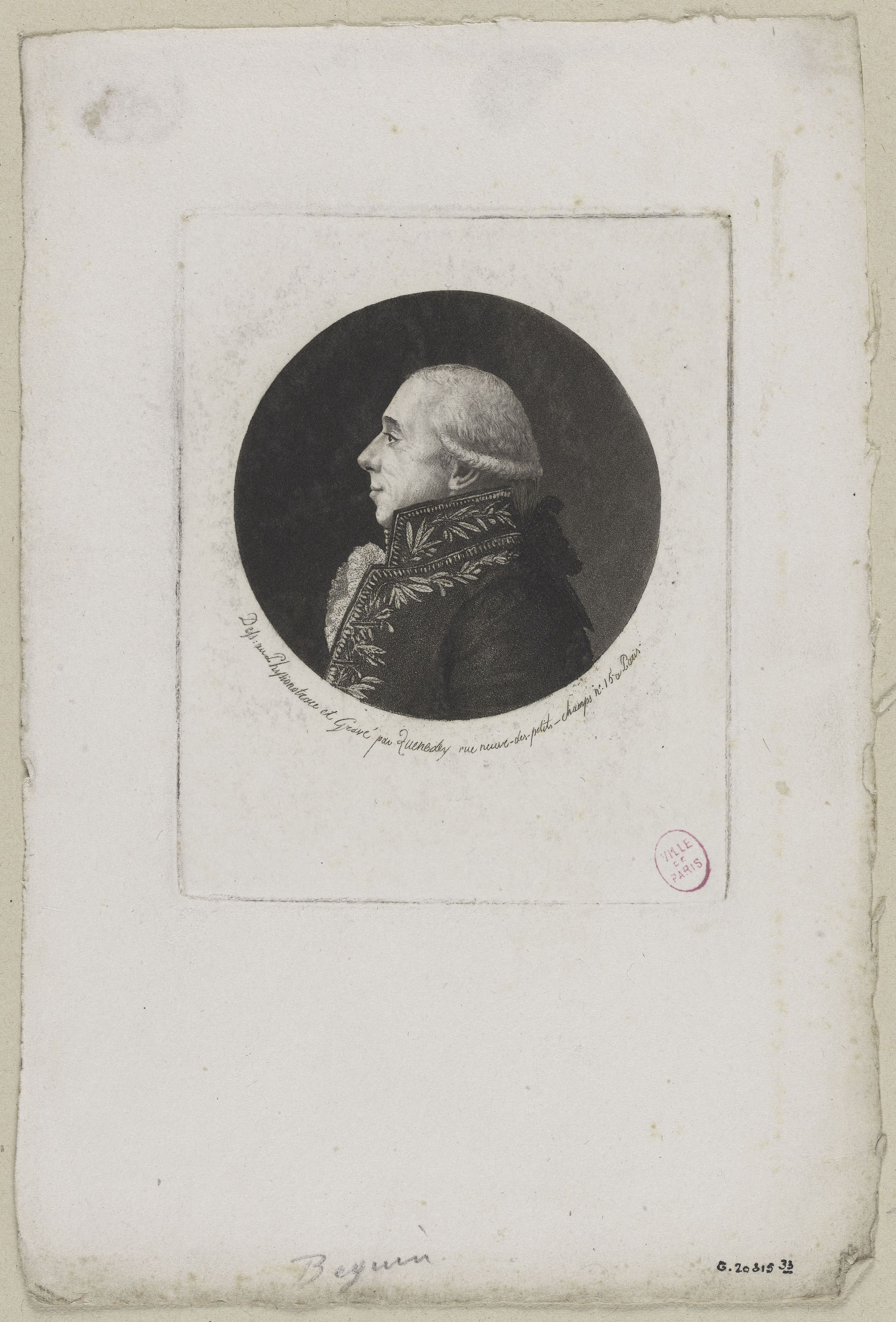 Edmé Quenedey, Portrait de Monsieur Beguin