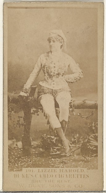W. Duke, Sons & Co., Card Number 191, Lizzie Harold, from the Actors and Actresses series (N145-5) issued by Duke Sons & Co. to promote Cameo Cigarettes