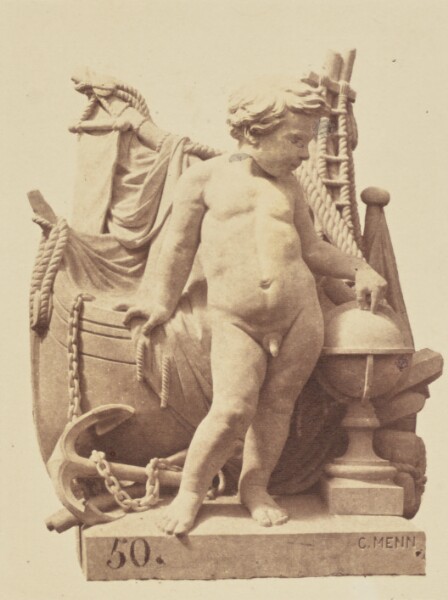 Édouard Baldus, ["La Navigation", Sculpture by Charles-Louis Menn, Decoration of the Louvre, Paris]