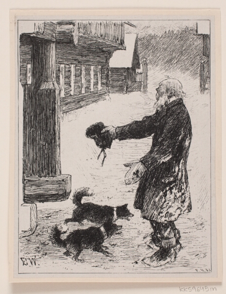F. Hendriksen, Illustration til "De tre kongsdøtre i berget det blå"