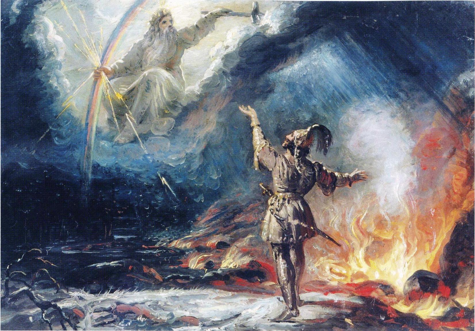 Robert Wilhelm Ekman, Lemminkäinen at the Fiery Lake, sketch