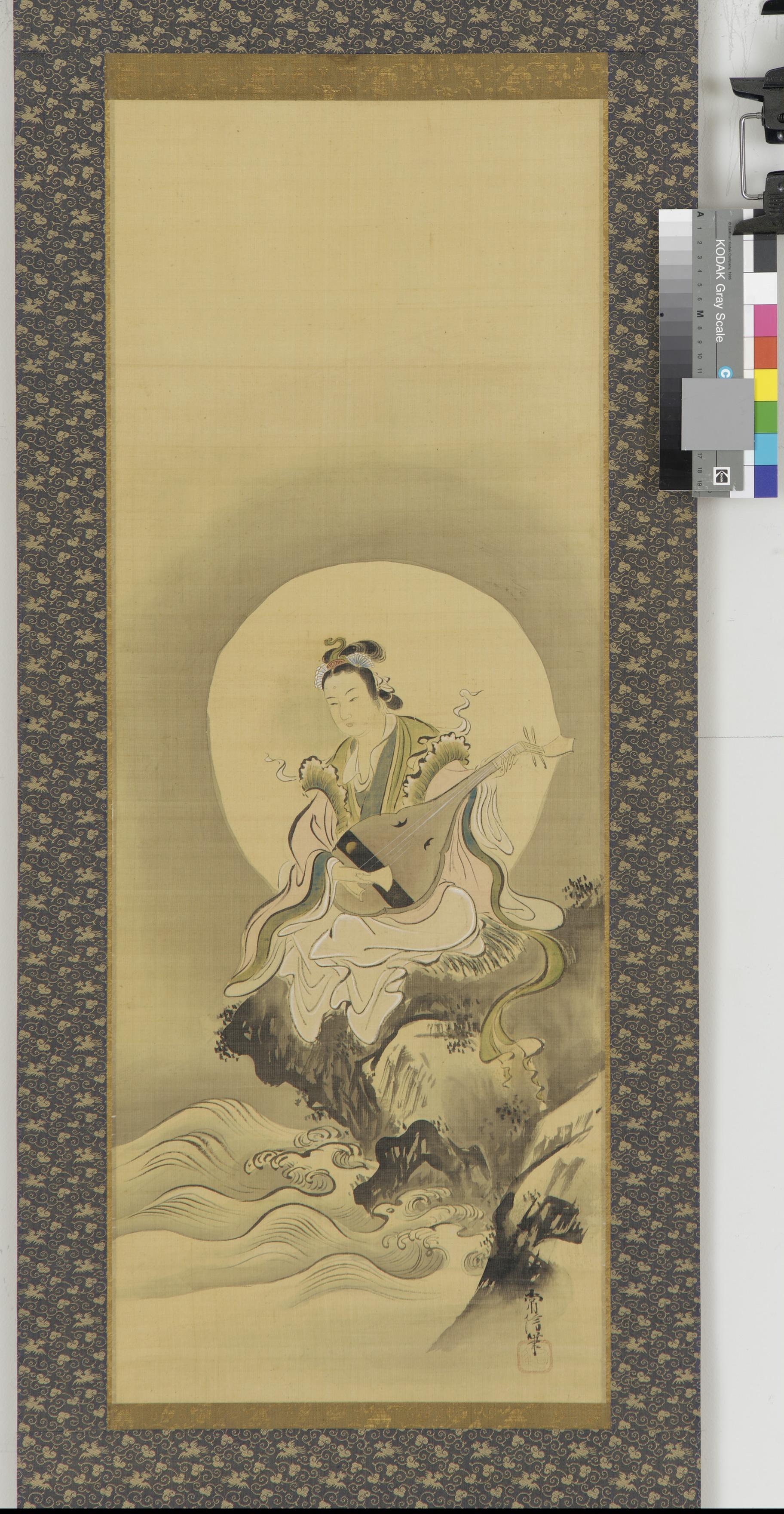 Kano Tsunenobu, Benten (Sarasvati) seated on a rock