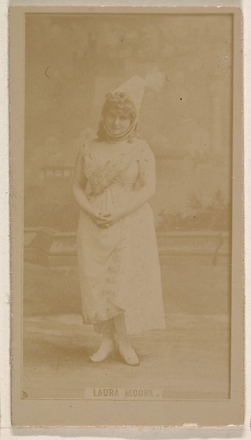 Kinney Brothers Tobacco Company, Laura Moore, from the Actresses series (N245) issued by Kinney Brothers to promote Sweet Caporal Cigarettes