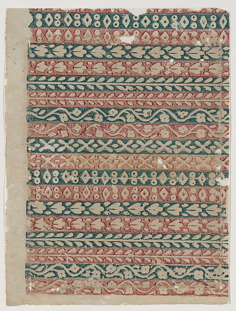 Anonymous, Sheet with floral and geometric borders