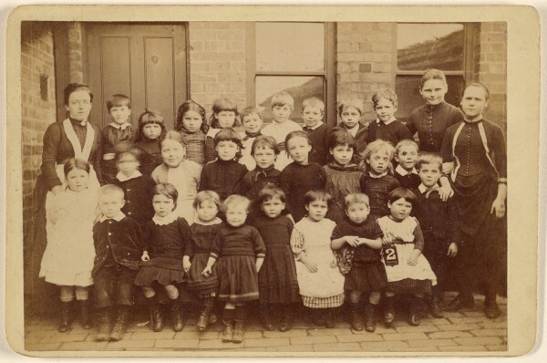 Unknown, [Large group of school children with teachers]