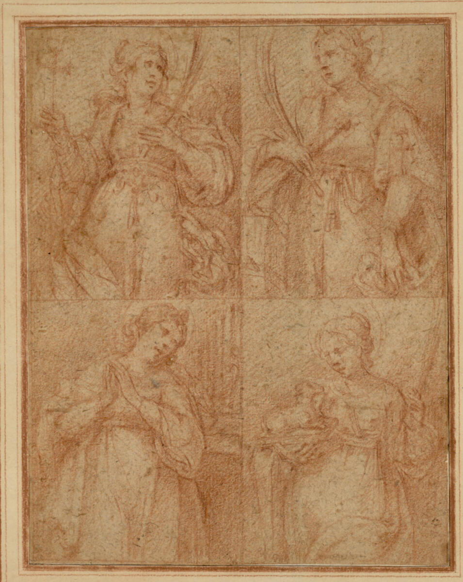 Anonym, Die Heiligen Margarethe, Katharina, Cäcilie und Agnes
