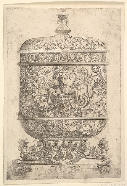 Albrecht Altdorfer, Covered Goblet with Grotesques on a White Background