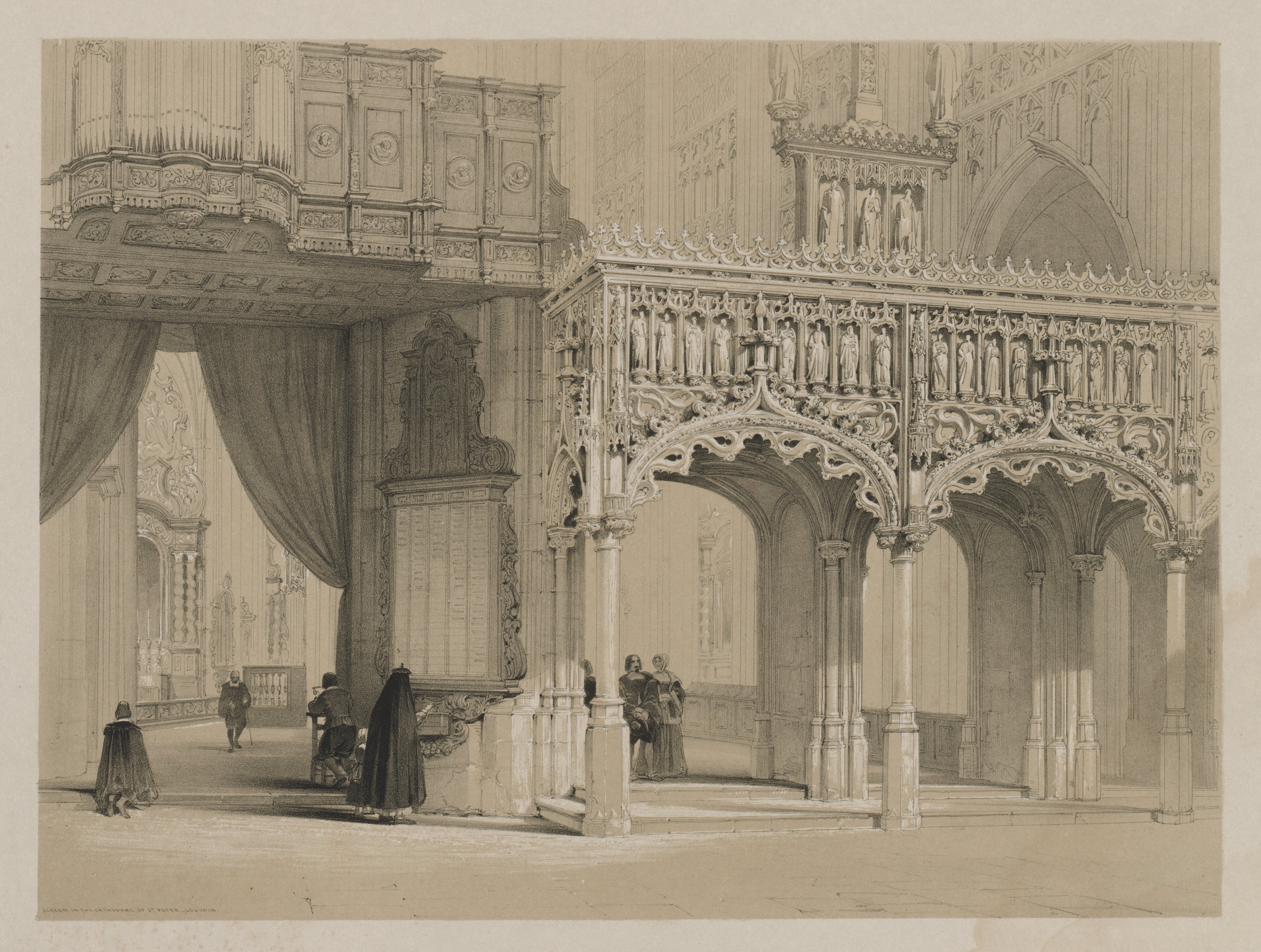 Louis Haghe, Sketches in Belgium and Germany, Volume I: Screen in the Cathedral of St. Peter, Louvain
