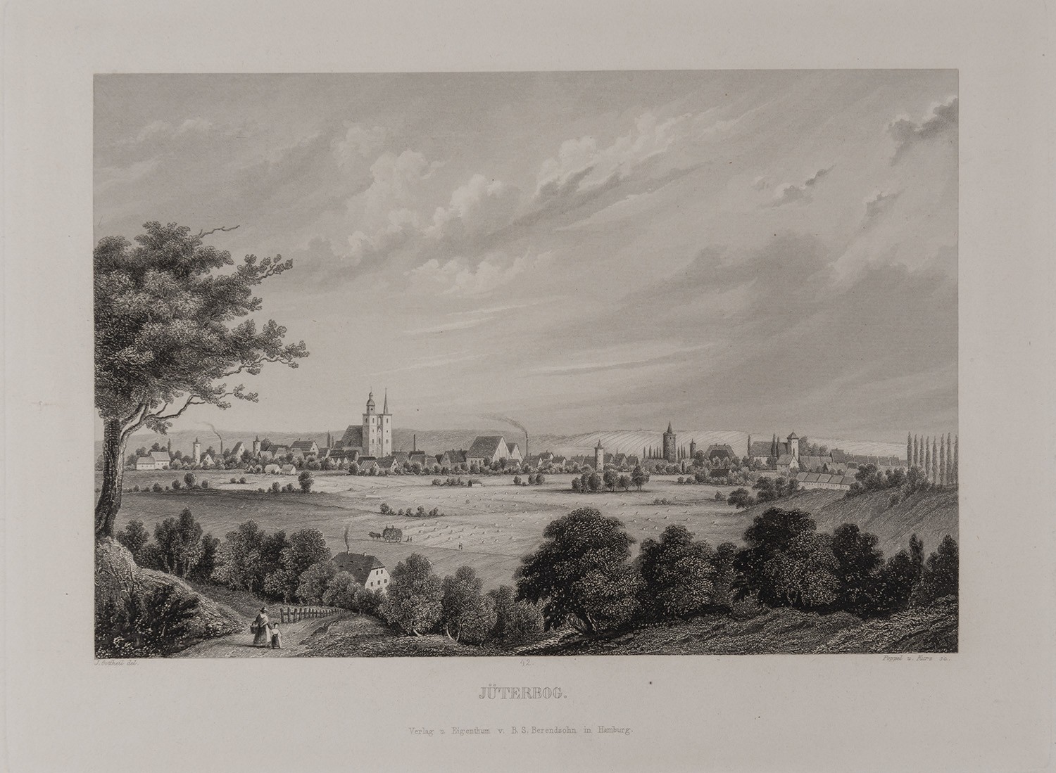 B. S. Berendsohn (Hamburg), Jüterbog: Stadt von Nordwesten (Brandenburgisches Album, Blatt 42)