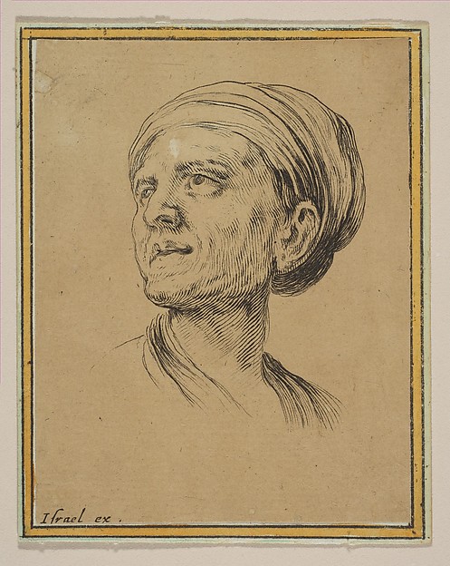 Stefano della Bella, Head of a Woman in Three Quarter View, from "Various heads and figures" (Diverses tétes et figures)