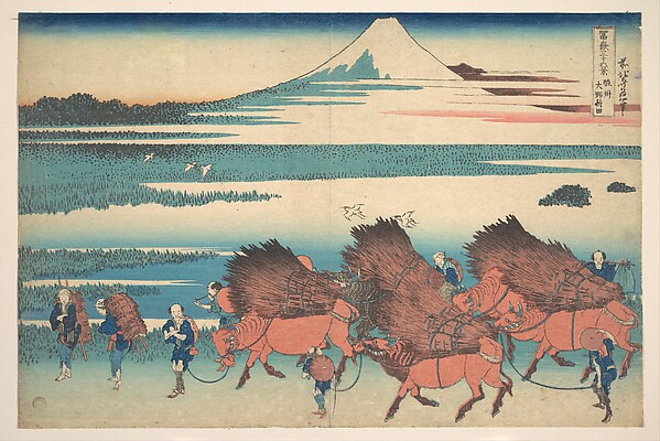 Katsushika Hokusai, The New Fields at Ōno in Suruga Province (Sunshū Ōno shinden), from the series Thirty-six Views of Mount Fuji (Fugaku sanjūrokkei)