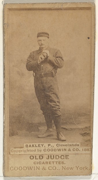 Goodwin & Company, Edward Enoch "Jersey" Bakely, Pitcher, Cleveland, from the Old Judge series (N172) for Old Judge Cigarettes