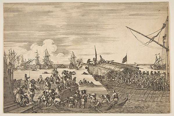 Stefano della Bella, Departure of a galley at the Port of Livorno, from from 'Views of the port of Livorno' (Vues du port de Livourne)
